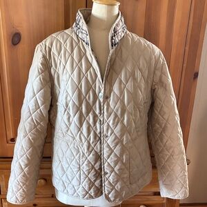 Quilted Reversible Beige Jacket - Size Large.